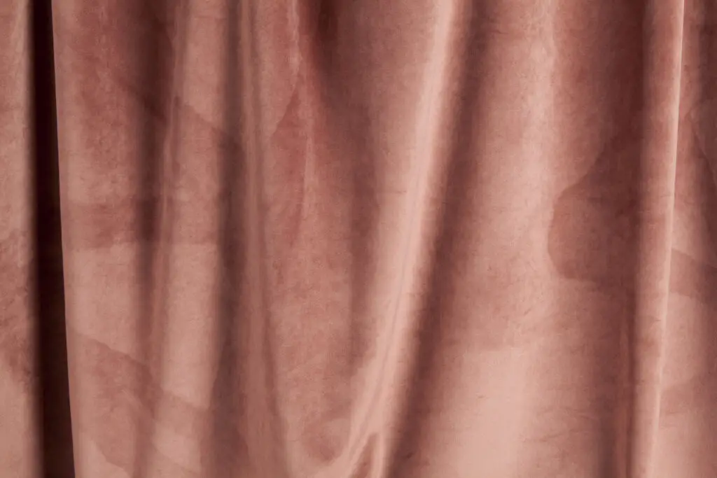 pink velvet curtain, example of nap